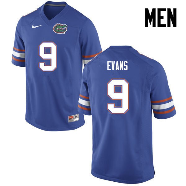 Florida Gators Men #9 Josh Evans College Football Blue